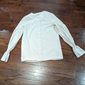 COS - button up peasant sleeve top - blush pink - size 2